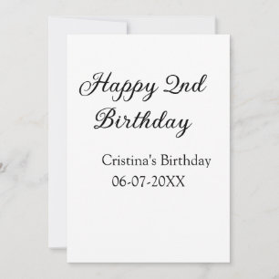 Cartes Pour Fêtes Annuelles calligraphie simple minimum heureux 2e anniversair