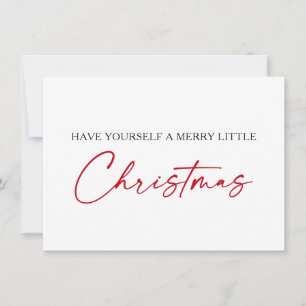 Cartes Pour Fêtes Annuelles Calligraphie Stylo à encre rouge minimaliste Noël