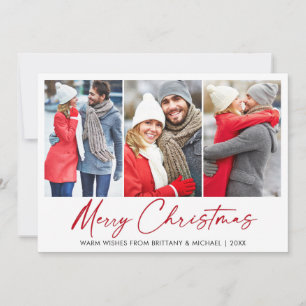 Cartes Pour Fêtes Annuelles Calligraphie Stylo à encre rouge Noël 3 Photo Coup
