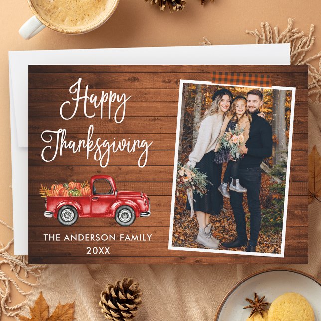 Cartes Pour Fêtes Annuelles Calligraphie sur bande d'embarcation plate Thanksg (Customize to add more text or photos to back of card.)