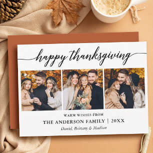 Cartes Pour Fêtes Annuelles Calligraphie Thanksgiving Terre cuite 3 Photos