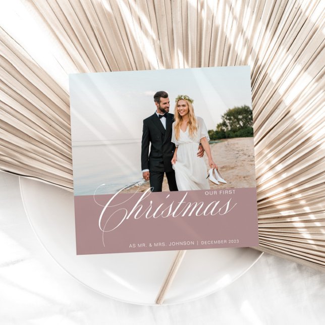 Cartes Pour Fêtes Annuelles CalligraphiePhoto Notre premier Noël (Créateur téléchargé)