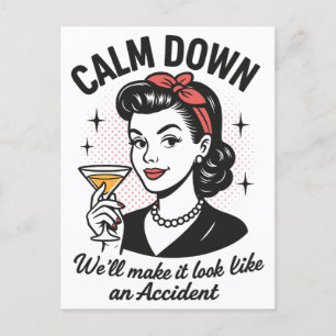 Cartes Pour Fêtes Annuelles Calme Dessus Retro Drôle Citation