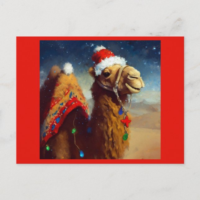 Cartes Pour Fêtes Annuelles Camel de Noël 3 (Devant)