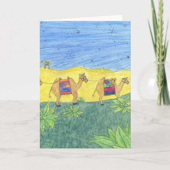 Cartes Pour Fêtes Annuelles Camels colorés (Devant)