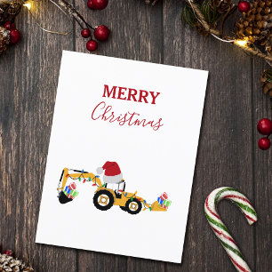 Cartes Pour Fêtes Annuelles Camion de construction de la canot de Noël