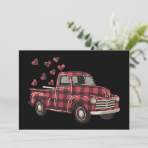 Cartes Pour Fêtes Annuelles Camion de la Saint-Valentin Funny Buffalo Plaid Le