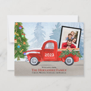 Cartes Pour Fêtes Annuelles Camion de Noël Rouge mignon Multi Photo