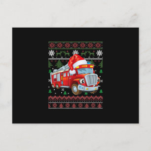 Cartes Pour Fêtes Annuelles Camion de pompiers Pompiers Noël Garçon Mignon Cha