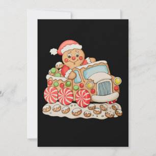 Cartes Pour Fêtes Annuelles Camion en pain d'épices Noël drôle famille de boul