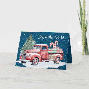 Cartes Pour Fêtes Annuelles Camion Rouge de Noël avec Sucres de canne