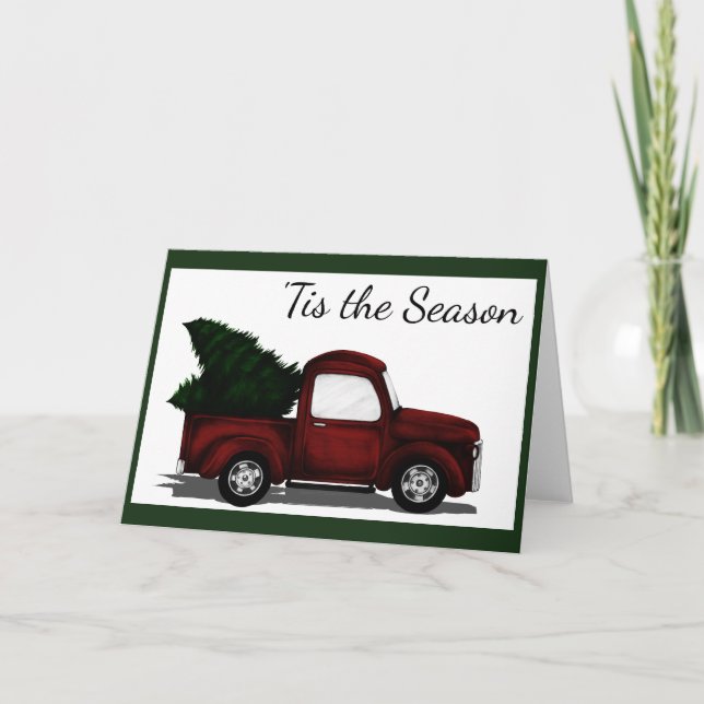 Cartes Pour Fêtes Annuelles Camion Rouge Lil (Devant)