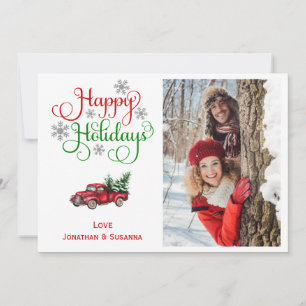 Cartes Pour Fêtes Annuelles Camion rouge Noël mignon photo