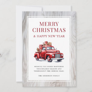 Cartes Pour Fêtes Annuelles Camion rouge rustique Joyeux Noël