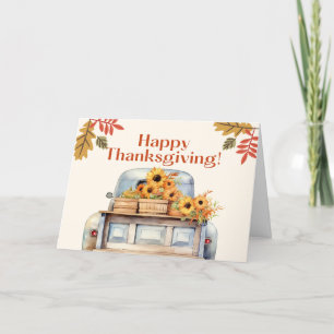 Cartes Pour Fêtes Annuelles Camion Vintage bon thanksgiving, récolte d'automne