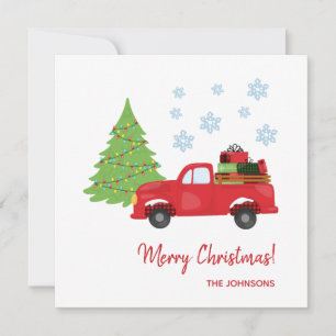 Cartes Pour Fêtes Annuelles Camion Vintage Holiday Tree Joyeux Noël Famille