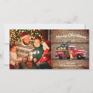 Cartes Pour Fêtes Annuelles Camion Vintage rustique avec chiens Photo de Noël
