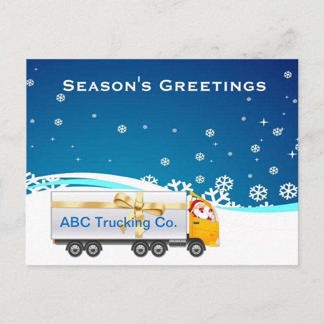 Cartes Pour Fêtes Annuelles Camionnage Vacances d'affaires (Devant)