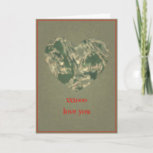 Cartes Pour Fêtes Annuelles Camo vert militaire américain Saint Valentin