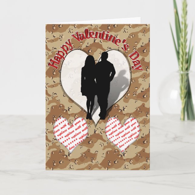 Cartes Pour Fêtes Annuelles ♥ Camouflage Coeur ♥ Saint Valentin (Devant)