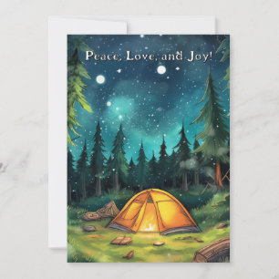 Cartes Pour Fêtes Annuelles Camp Adventure Starry Pine Tree Noël