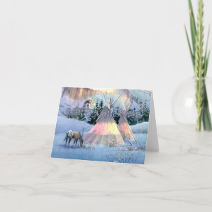 Cartes Pour Fêtes Annuelles CAMP TIPI HIVER par SHARON SHARPE