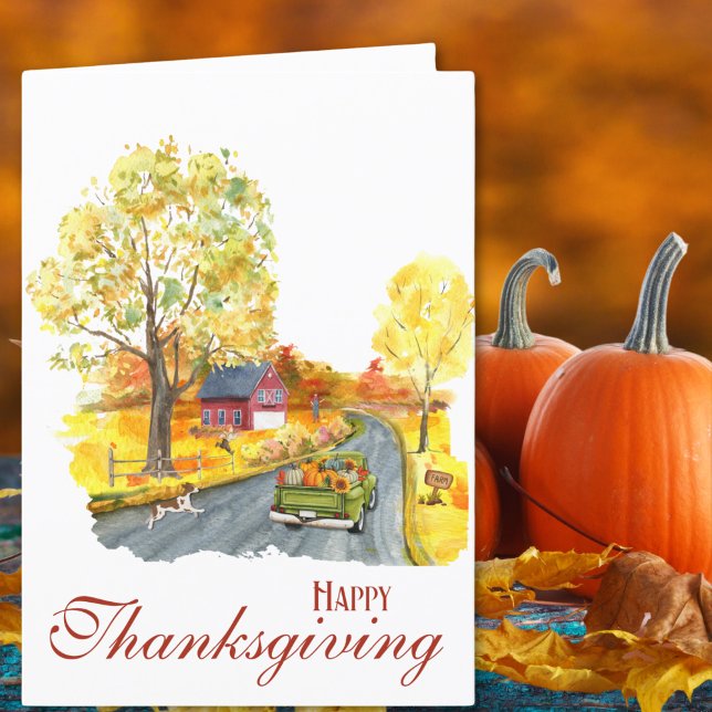 Cartes Pour Fêtes Annuelles Campagne Charme Thanksgiving (Créateur téléchargé)
