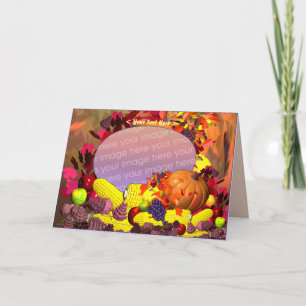 Cartes Pour Fêtes Annuelles Campagne d'automne de Thanksgiving (photo frame)