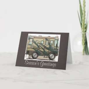 Cartes Pour Fêtes Annuelles Camper très heureux Big RV Coach Motorhome
