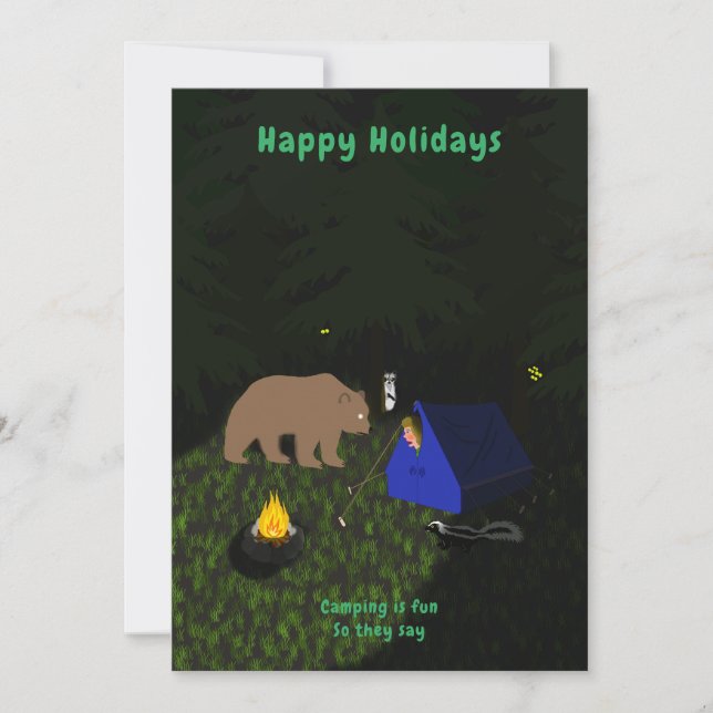 Cartes Pour Fêtes Annuelles Camping (Devant)