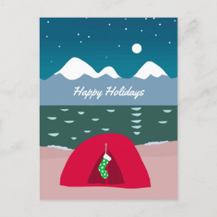 Cartes Pour Fêtes Annuelles Camping Red Tent à Noël