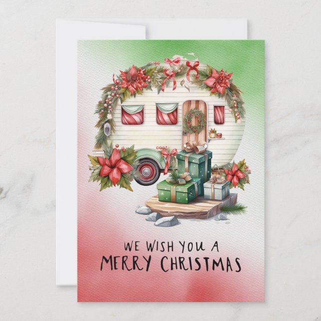 Cartes Pour Fêtes Annuelles Camping Snowman Thème de Noël (Devant)