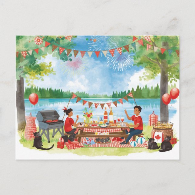 Cartes Pour Fêtes Annuelles Canada Day (Devant)