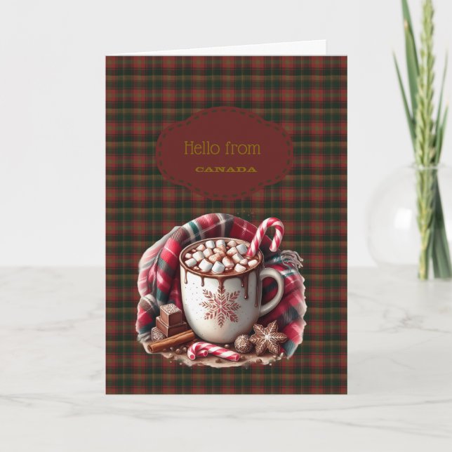 Cartes Pour Fêtes Annuelles Canadian Maple Leaf Tartan Canada Greetings (Devant)