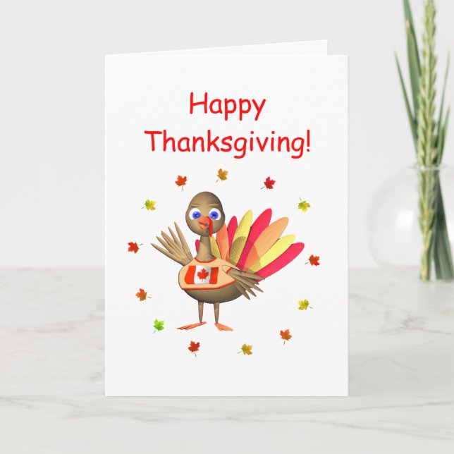 Cartes Pour Fêtes Annuelles Canadian Thanksgiving Baby Turkey (Devant)
