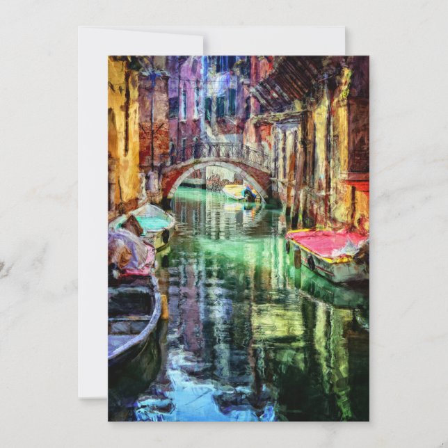 Cartes Pour Fêtes Annuelles Canal Italie de Venise (Devant)