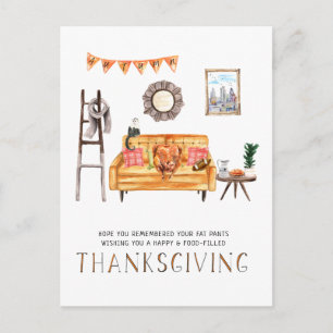 Cartes Pour Fêtes Annuelles Canapé orange   Agréable Thanksgiving