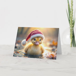 Cartes Pour Fêtes Annuelles Canard de Noël jaune