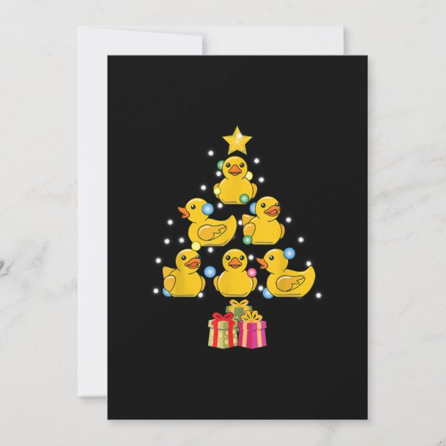 Cartes Pour Fêtes Annuelles Canard en caoutchouc Arbre de Noël Canard de Noël (Devant)