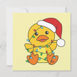 Cartes Pour Fêtes Annuelles Canard Noël Animaux d'hiver Canard de vacances