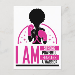 Cartes Pour Fêtes Annuelles Cancer du sein femme noire guerrière mélanine surv