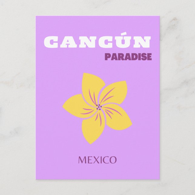 Cartes Pour Fêtes Annuelles Cancun, Mexique, Art Tropical, Preppy, Art Voyage (Devant)