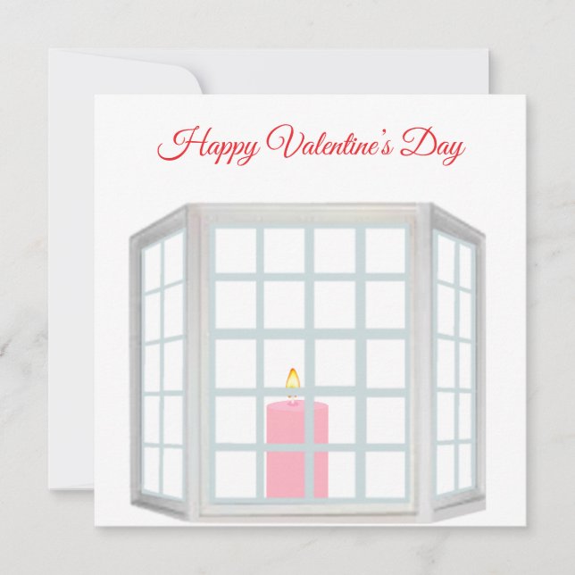 Cartes Pour Fêtes Annuelles Candle in the Window Valentine’s Day Card (Devant)