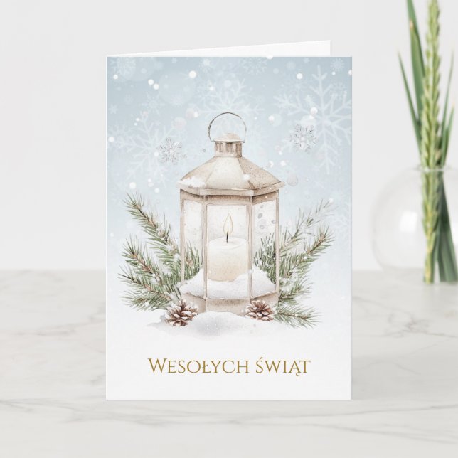 Cartes Pour Fêtes Annuelles Candle Pine Cône polonais Noël (Devant)