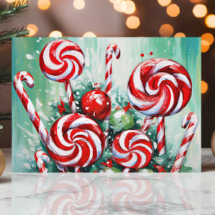 Cartes Pour Fêtes Annuelles Candy Cane et Peppermint Noël Festif