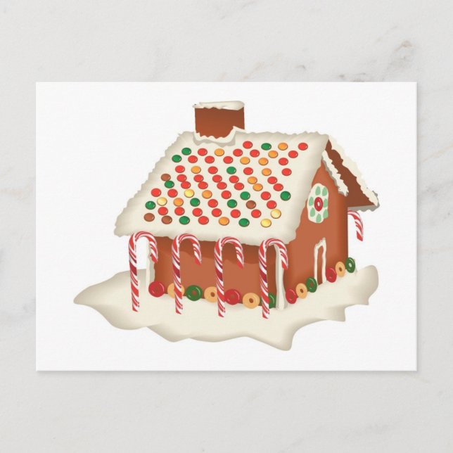 Cartes Pour Fêtes Annuelles Candy Gingerbread Cottage Noël Noël Noël Fêtes (Devant)