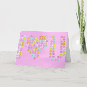 Cartes Pour Fêtes Annuelles Candy Hearts Valentine's Card avec arrière - plan 