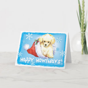 Cartes Pour Fêtes Annuelles Caniche de jouet heureux de Howlidays