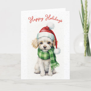 Cartes Pour Fêtes Annuelles Caniche De Noël Dans Les Snowflakes