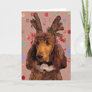 CARTES POUR FÊTES ANNUELLES CANICHE DE RUDOLPH